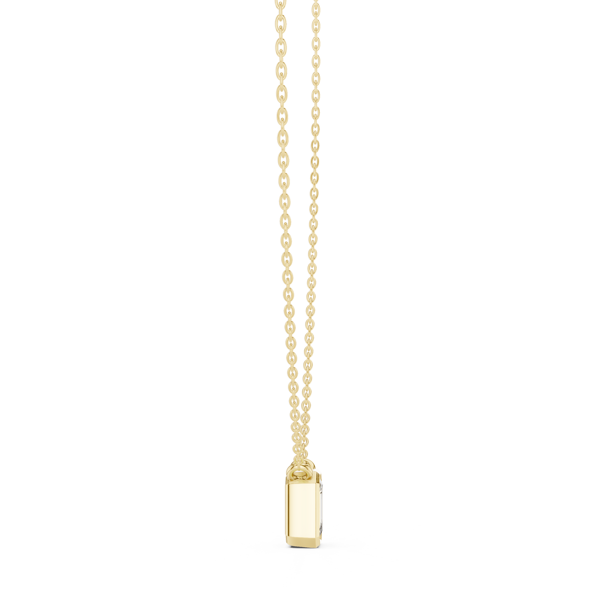 Emerald cut Lab Grown Diamond Pendant in Bezel Setting
