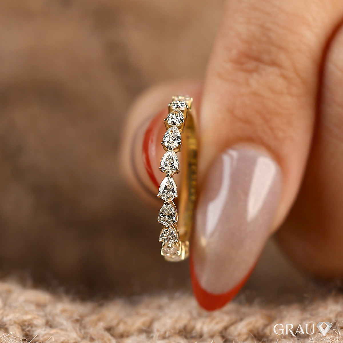 dainty lab grown diamond wedding band