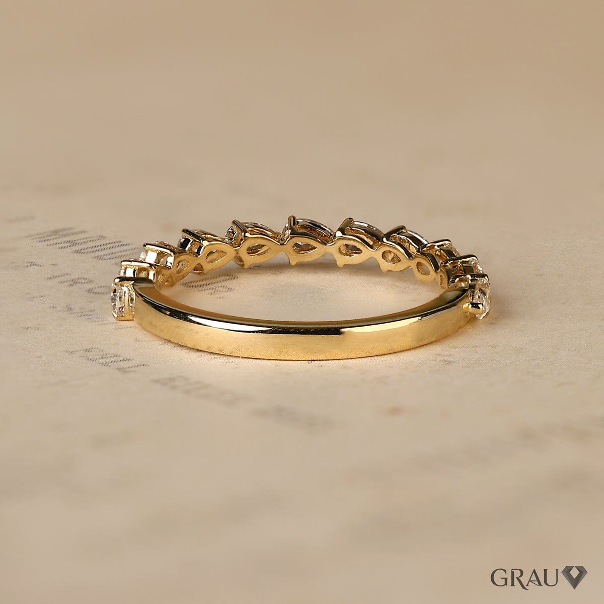 pear cut diamond band for women