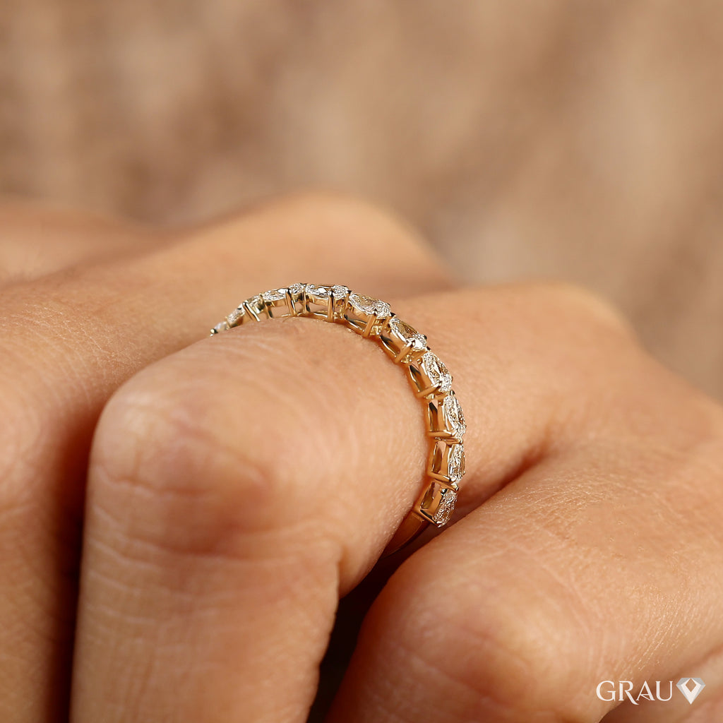 pear cut diamond band for her