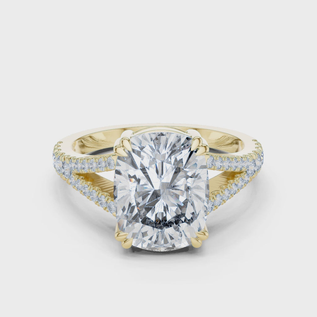 Split Shank Lab Grown Diamond Engagement Ring - Elongated Cushion