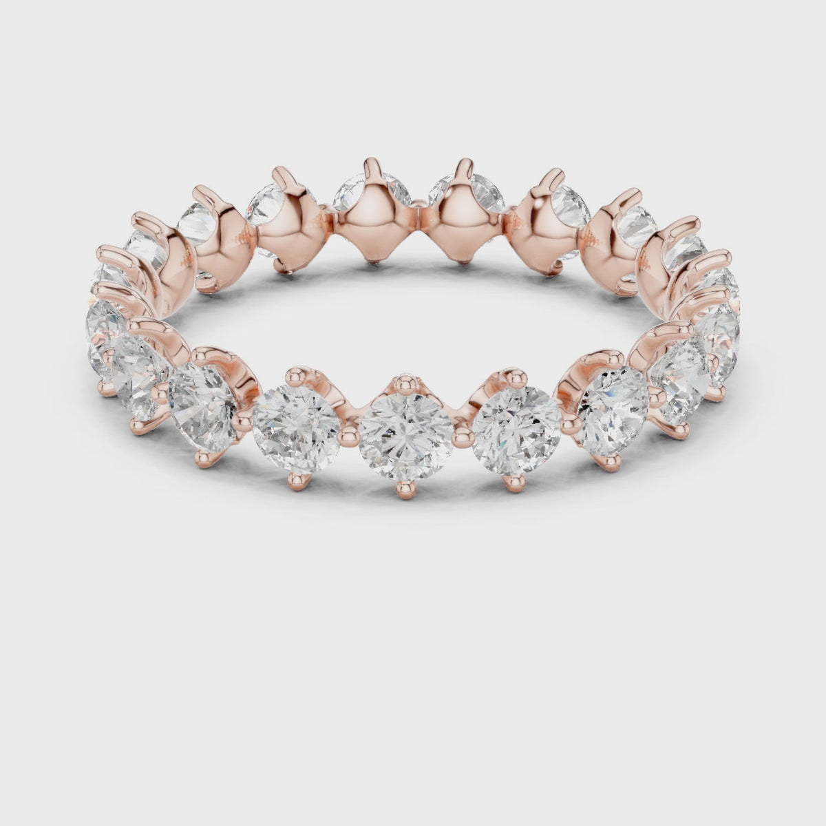 Round cut Lab Grown Diamond Full Eternity Wedding Band