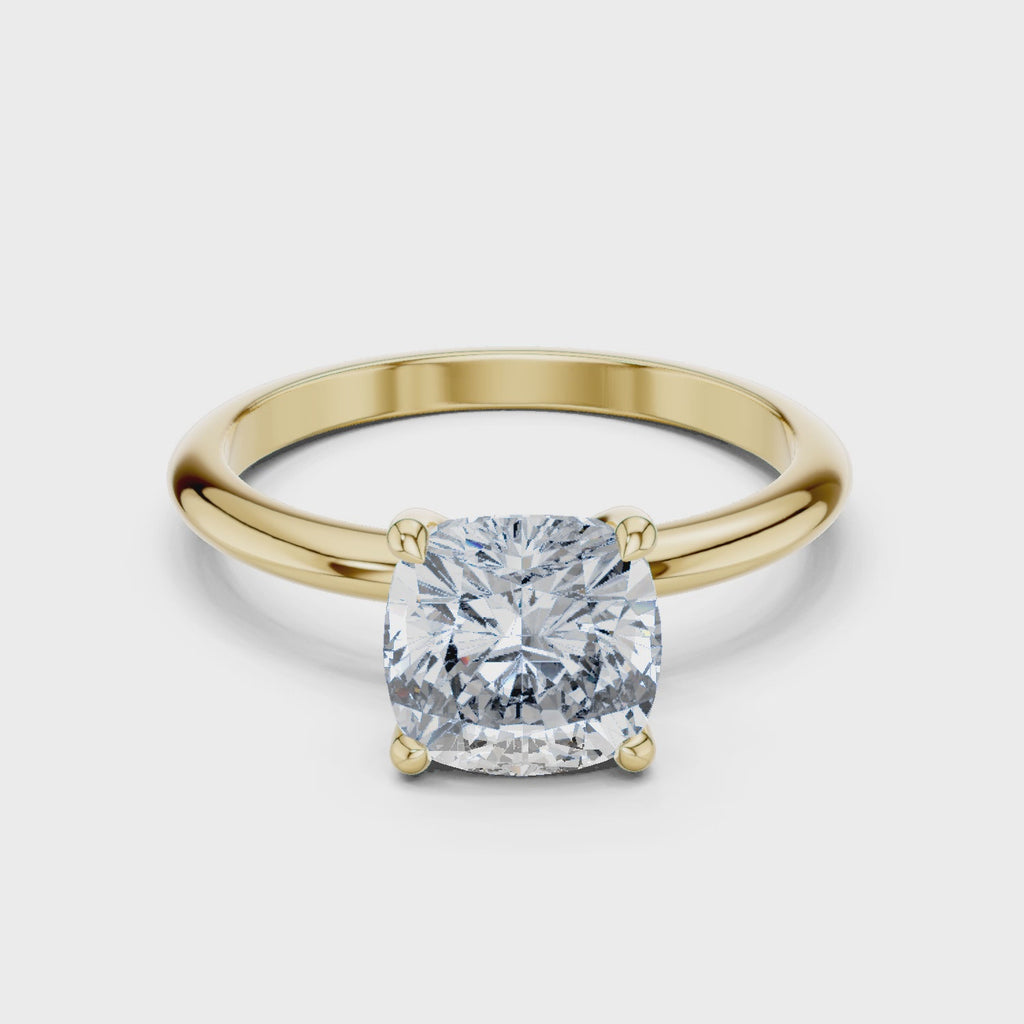 Cushion cut Lab Grown Diamond Solitaire Ring