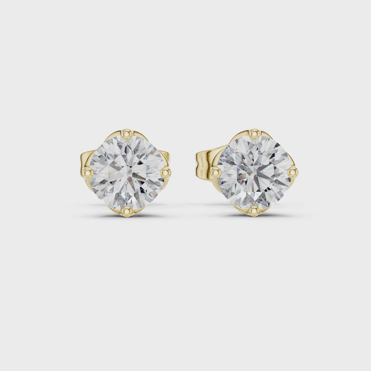 Round cut Lab Grown Diamond Stud Earrings