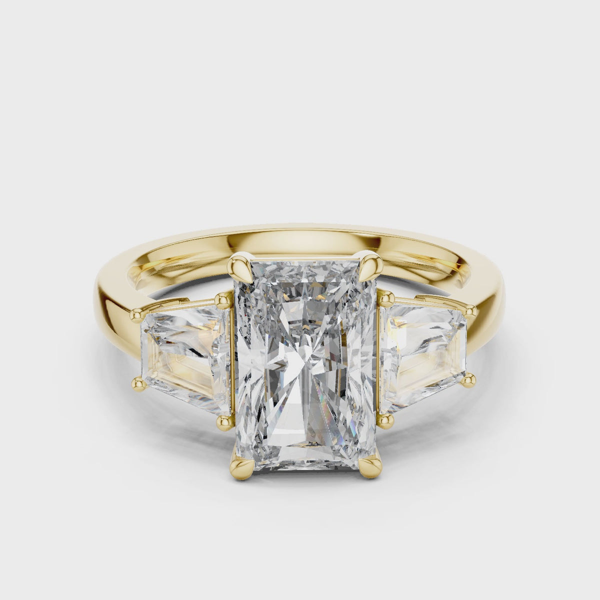 Radiant cut Three Stone Lab Grown Diamond Ring