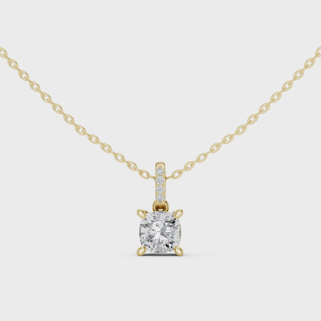 Cushion cut Lab Diamond Pendant For Women