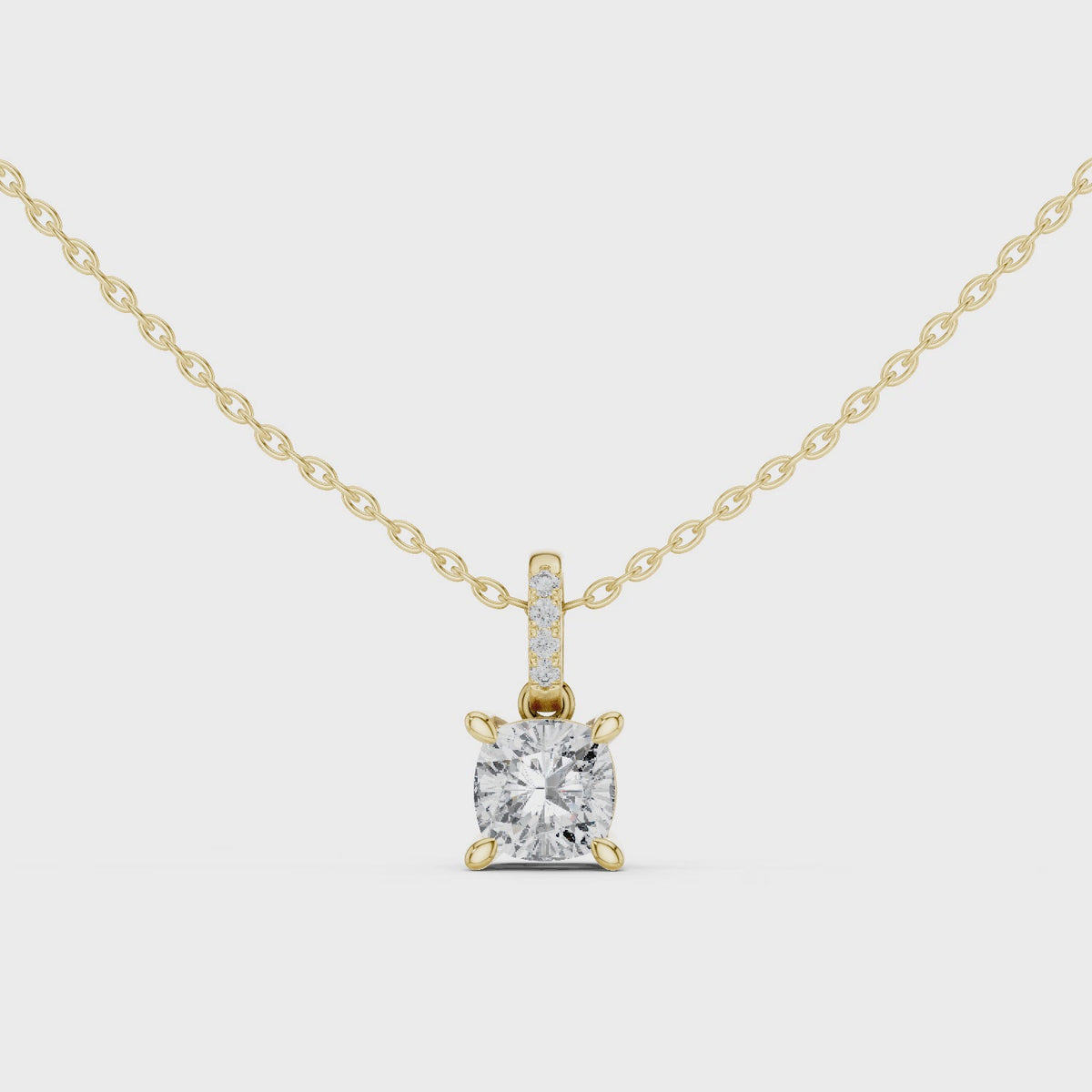 Cushion cut Lab Diamond Pendant For Women
