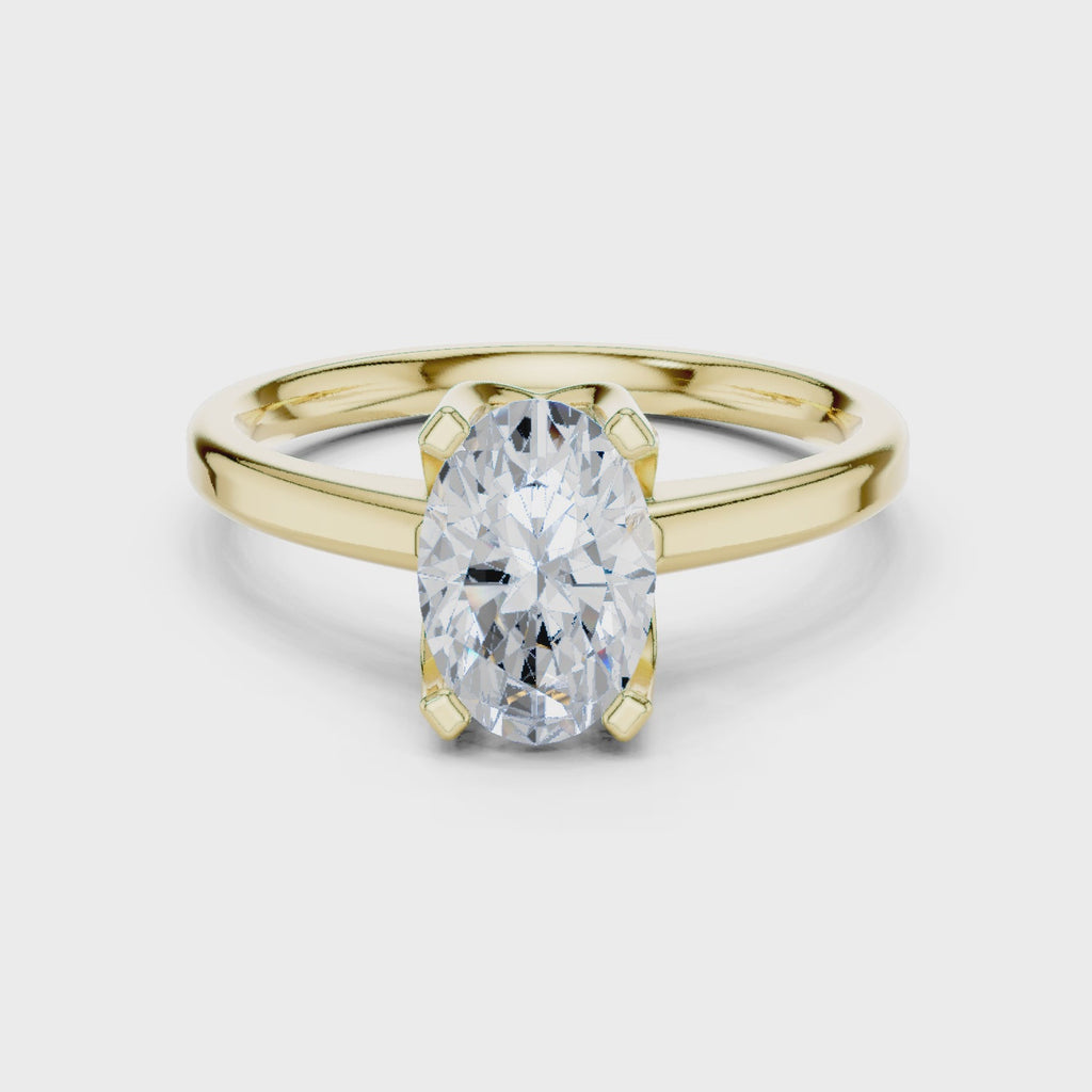 Oval cut Lab Grown Diamond Solitaire Ring For Women