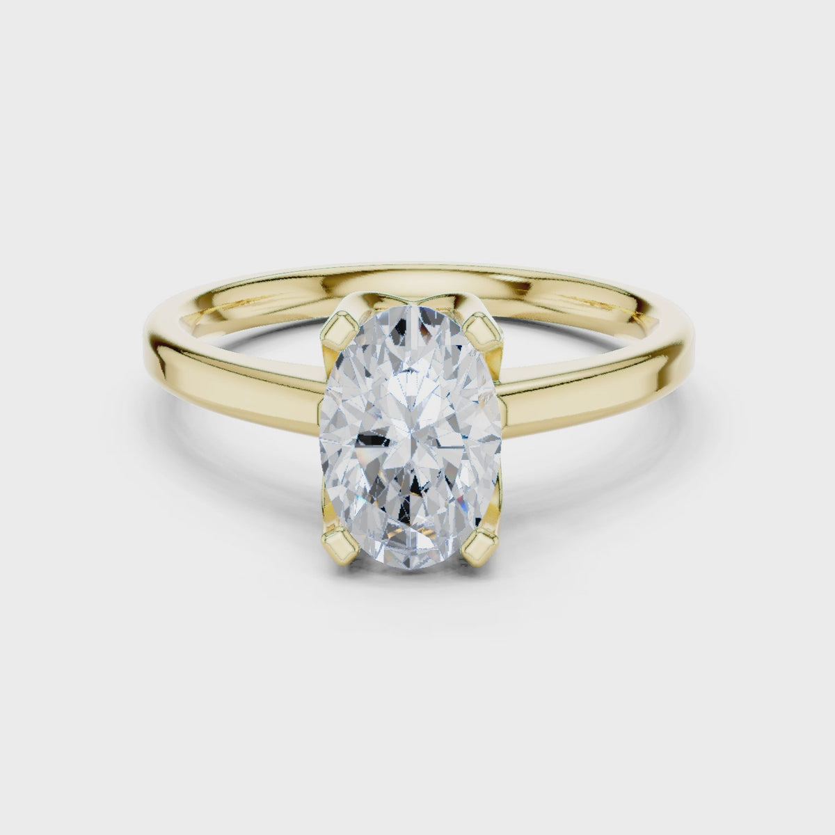 Oval cut Lab Grown Diamond Solitaire Ring For Women