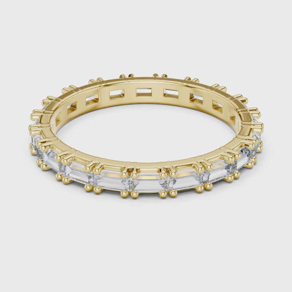 Emerald cut Lab Diamond Full Eternity Band