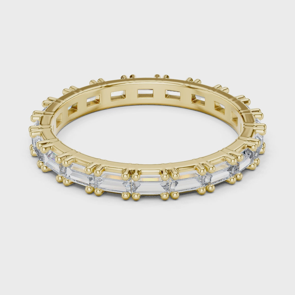 Emerald cut Lab Diamond Full Eternity Band