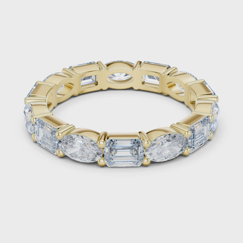 Emerald and Marquise cut Diamond Eternity Wedding Band