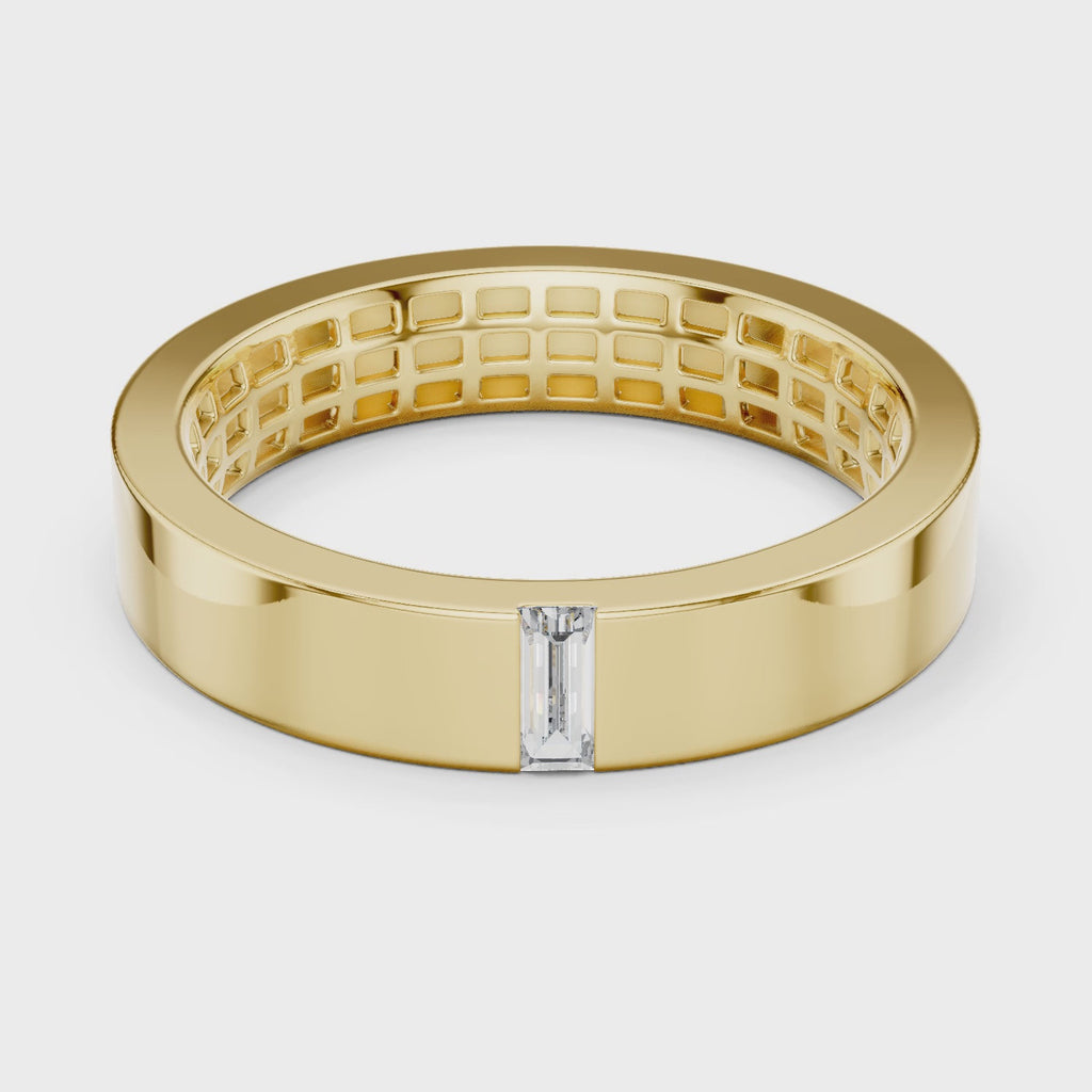 Baguette cut Diamond Mens Band
