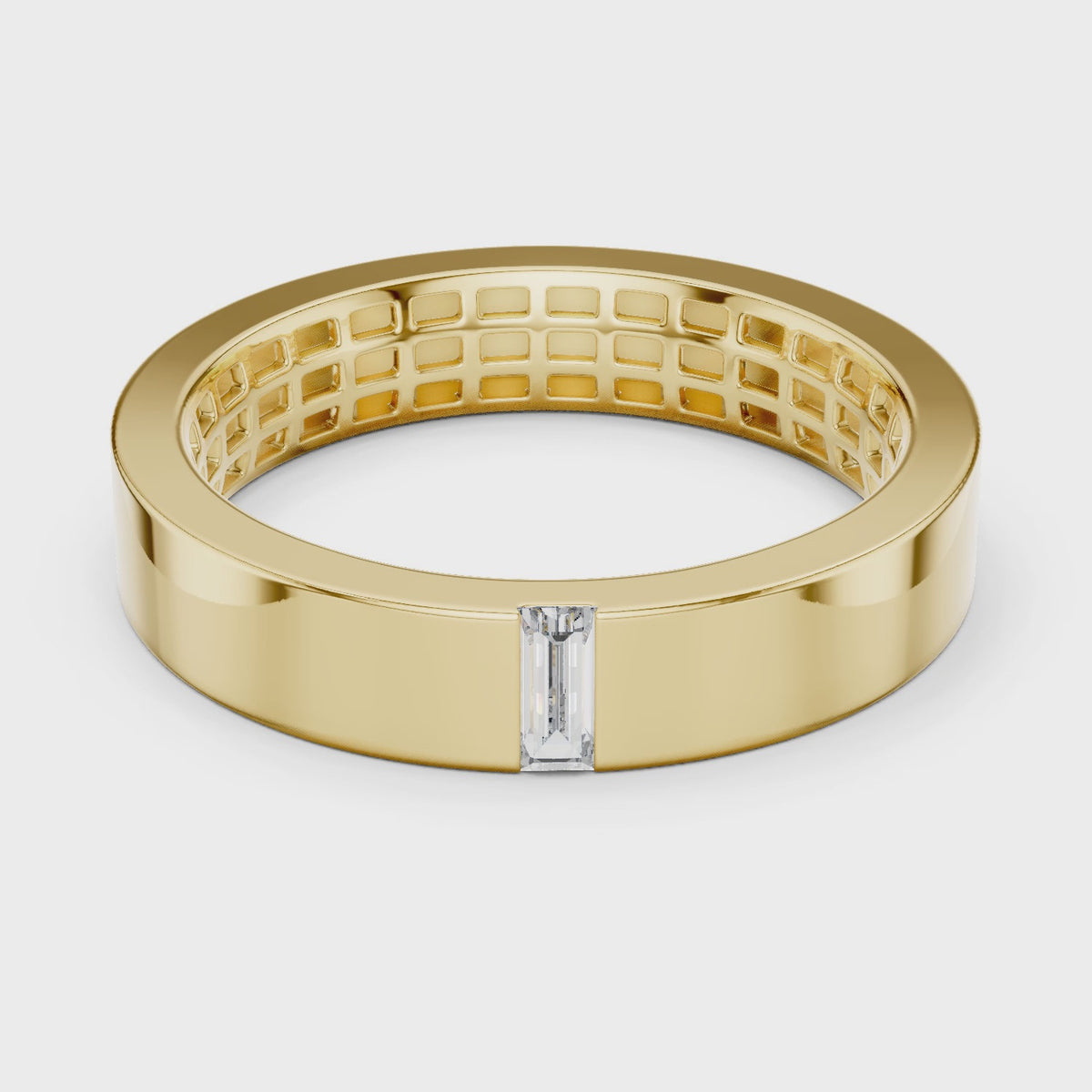 Baguette cut Diamond Mens Band