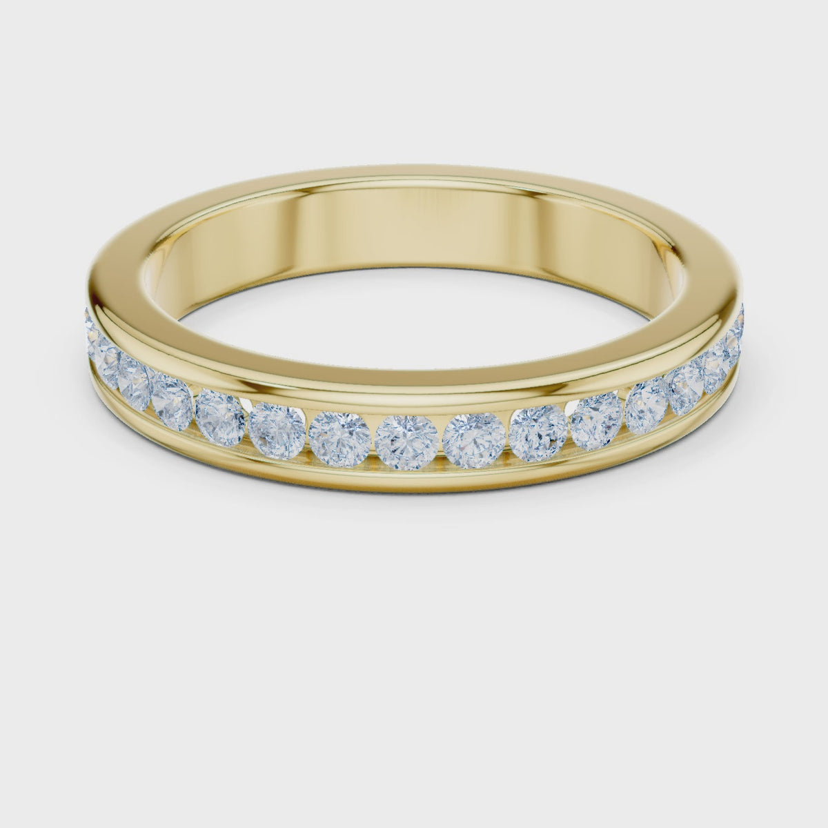 Channel Set Lab Grown Diamond Half Eternity Band
