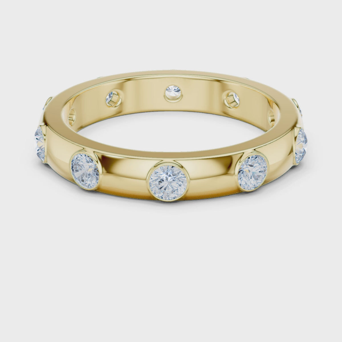 Flush set Lab Grown Diamond Full Eternity Wedding Band