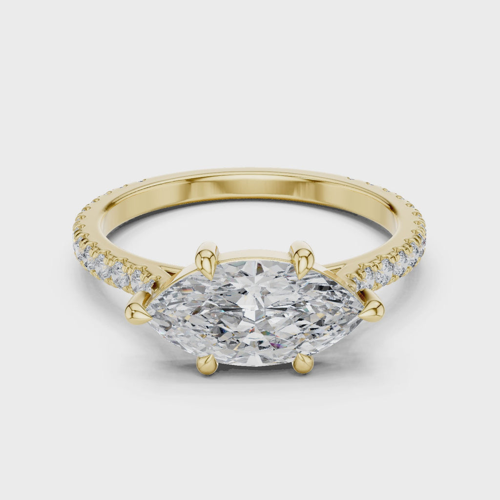 Marquise cut Diamond Pavé Engagement Ring