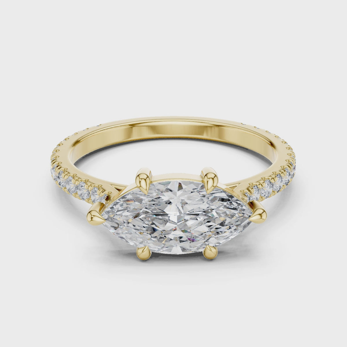 Marquise cut Diamond Pavé Engagement Ring